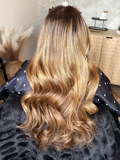 Blonde hair with nano extensions.